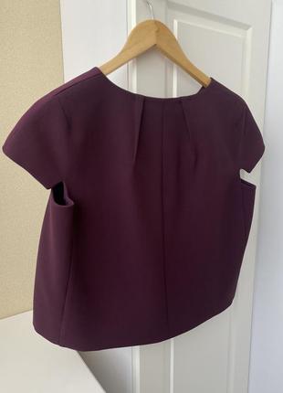 Костюм брюки та блуза фіолетового ягідного кольору на шовковій підкладці9 фото