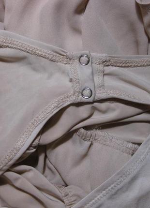 Легкий шифоновый удобный боди блузка топ рубашка primark км 1625 большой размер бежево телесный7 фото