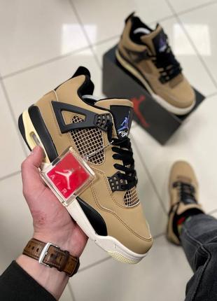 Кроссовки nike air jordan retro 4 (beige)