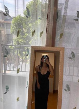 Черное сексуальное платье, сарафан, вечернее платье миди6 фото