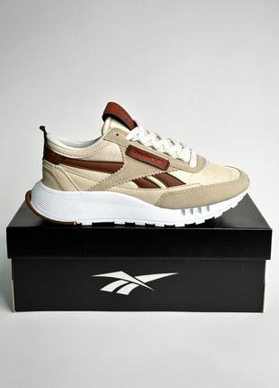 🔥мужские кроссовки 🥰🔥 reebok legacy brown/beige