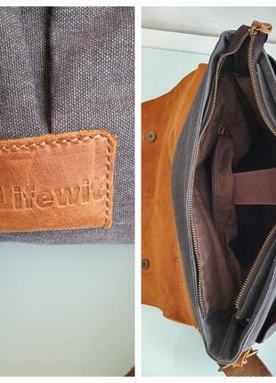 Мужская сумка-менеджер, стильний кожаный портфель для документов lifewit8 фото