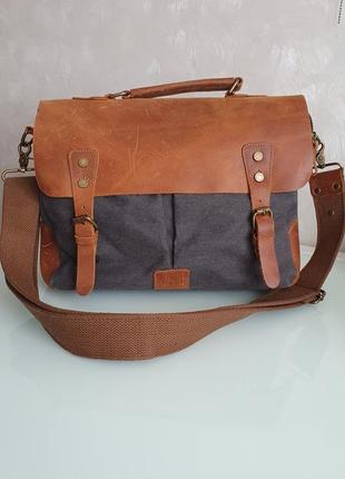 Мужская сумка-менеджер, стильний кожаный портфель для документов lifewit2 фото