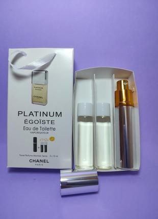 Мини-парфюм с ферромонов мужской chanel egoiste platinum 3х15 мл1 фото