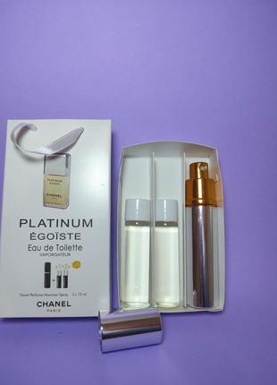 Мини-парфюм с ферромонов мужской chanel egoiste platinum 3х15 мл2 фото