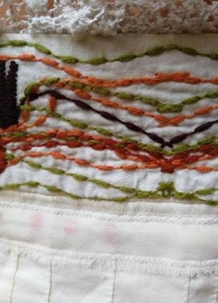 Спідниця sisley з вишивкою в стилі бохо дракон пишна міді4 фото