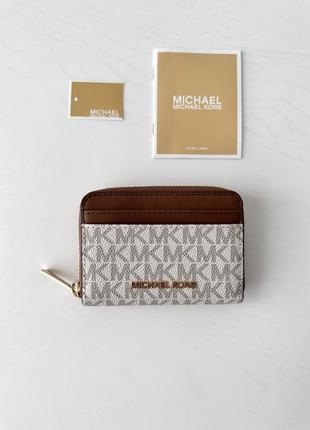 Michael kors жіночий гаманець mk jet set travel md logo card case vanilla майкл корс оригінал жіночий гаманець подарунок дружині дівчині дружині