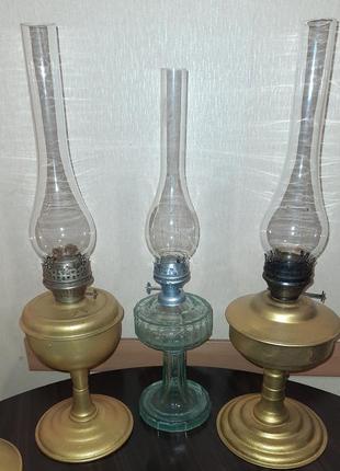 Лампа керосиновая большая высокая металлическая или стеклянная пр-во ссср