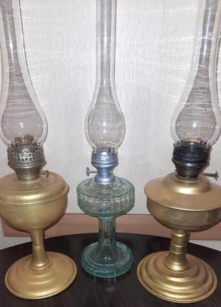 Лампа керосиновая большая высокая металлическая или стеклянная пр-во ссср