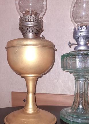 Лампа керосиновая большая высокая металлическая или стеклянная пр-во ссср