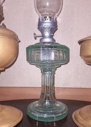 Лампа керосиновая большая высокая металлическая или стеклянная пр-во ссср