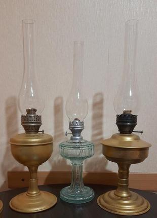 Лампа керосиновая большая высокая металлическая или стеклянная пр-во ссср