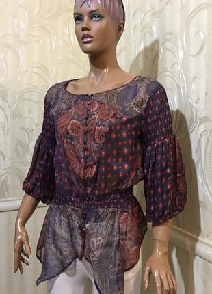 Шикарна блуза - шовк, zara, розмір l