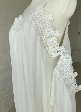 Сукня-блуза-туніка білосніжна/ мереживо // розмір l-xl5 фото