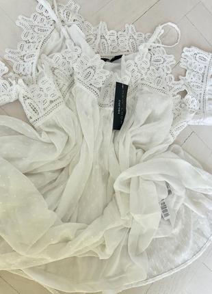 Сукня-блуза-туніка білосніжна/ мереживо // розмір l-xl10 фото