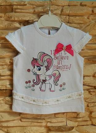 Нарядная футболка gaialuna (италия) на 3-6 месяцев (размер 58)