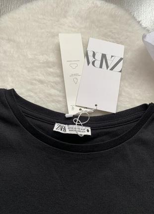 Футболка в мелкий рубчик zara xs2 фото