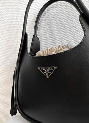 Жіночка сумка prada leather handbag black7 фото