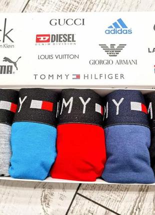 Мужские трусы tommy, мужские боксеры томи - размер xxl - голубой цвет2 фото