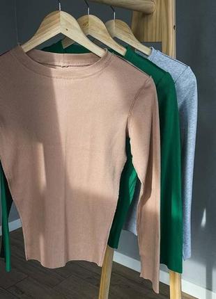 Модная трендовая женская комфортная стильная красивая удобная кофта кофточка, качественная с рукавами лонгслив трава5 фото
