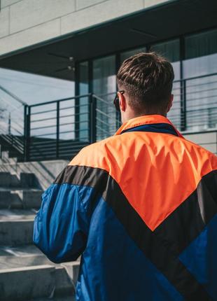 Чоловіча вітровка демісезон молодіжна reload retro різнокольорова / стильна легка спортивна куртка весна-осінь5 фото