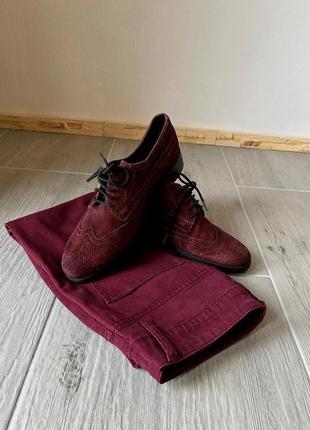 Итальянские замшевые туфли оксфорды р.38 новые1 фото