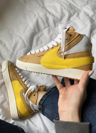 Жіночі кросівки nike blazer mid '77 jumbo beige yellow / smb