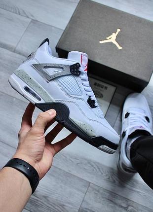 Кросівки nike air jordan 4 retro white-silver