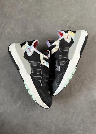 Мужские кроссовки adidas nite jogger black white red / smb