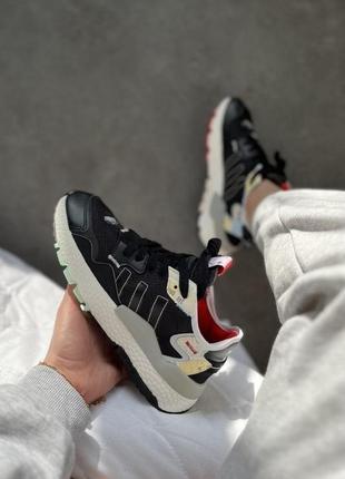 Мужские кроссовки adidas nite jogger black white red / smb5 фото