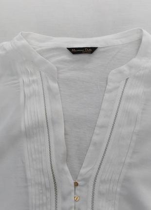 Біла блуза лонгслів massimo dutti3 фото