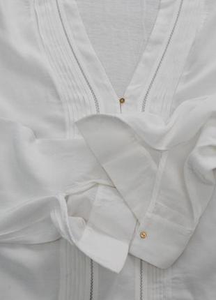 Біла блуза лонгслів massimo dutti4 фото