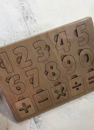Цифри дерев'яні для малюків, набір цифр з дерева, іграшка сортер