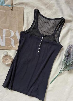 Майка в рубчик с кружевом h&amp;m