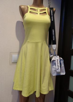 Отличный летний сарафан платье мини трикотаж яркий3 фото