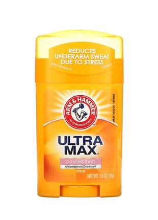 Arm&hammer ultramax, твердий дезодорант-антиперспірант для чоловіків, зі свіжим ароматом, 28 г