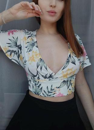 Літній топ в квіти від h&m