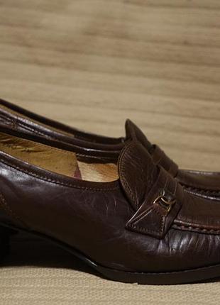 Классические темно-коричневые туфли - лоферы на устойчивом каблуке skistall норвег.ия 7 1/2
