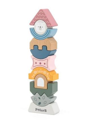 Дерев'яна пірамідка-балансир viga toys polarb вежа (44070)