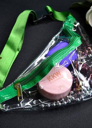 Силіконова прозора сумка бананка, силиконовая, прозрачная, силикон, крос боди, кросс...