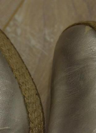 Оригинальные серебристые ботинки кожа с плетеной подошвой, 39 размер8 фото