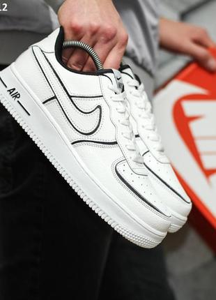 Мужские кроссовки nike air force (черно/белые)5 фото