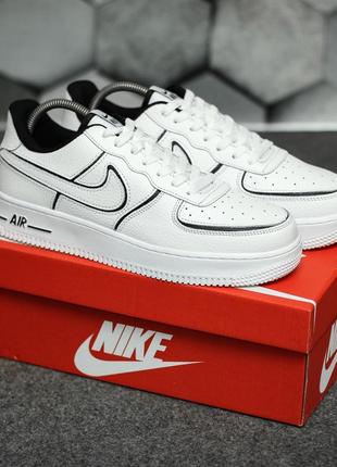 Мужские кроссовки nike air force (черно/белые)2 фото