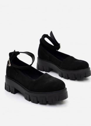 36-41 рр туфли нат.замша на платформе
