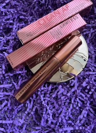 Люксовая тушь объём+длина lawless beauty  the one and done long-wear volumizing mascara5 фото