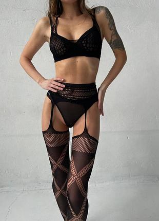 Набор: топ + чулки размер один s/м