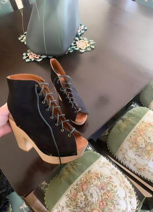 Туфлі підбори замшеві  вечірні massimo dutti  на платформі чорні  нові брендові