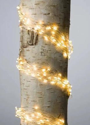 Гірлянда роса кінський хвіст 160led, новорічна гірлянда 10 ниток по 1,6м, гірлянда на ялинку тепле статичне світло, jyl-160