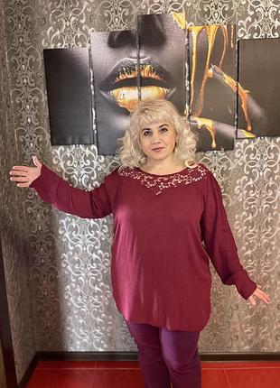 Натуральная блузка с кружевом