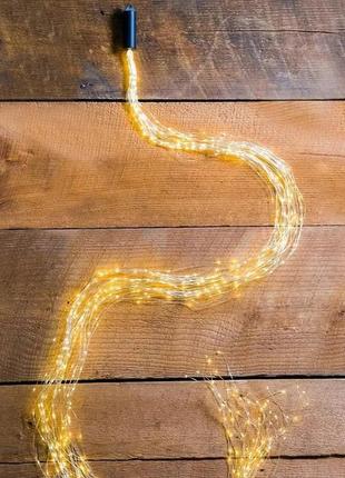 Гірлянда роса кінський хвіст 400led, новорічна гірлянда 16 ниток по 2,5м, гірлянда на ялинку тепле статичне світло, jyl-400